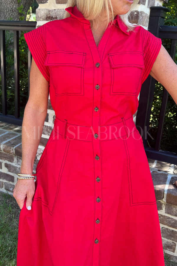 Aliya dress, red