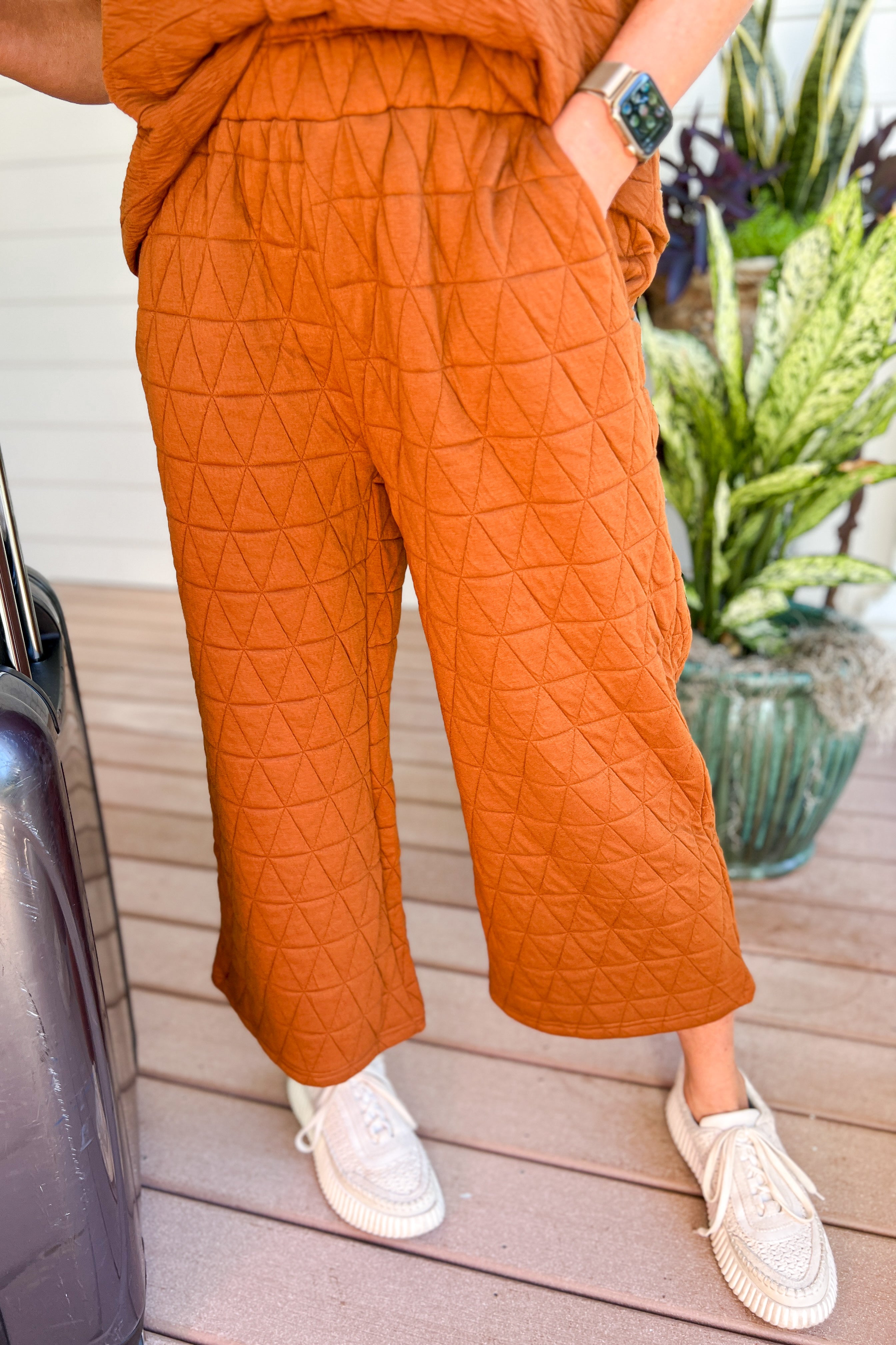 Harrison quilted pants, rust Mimi Seabrook