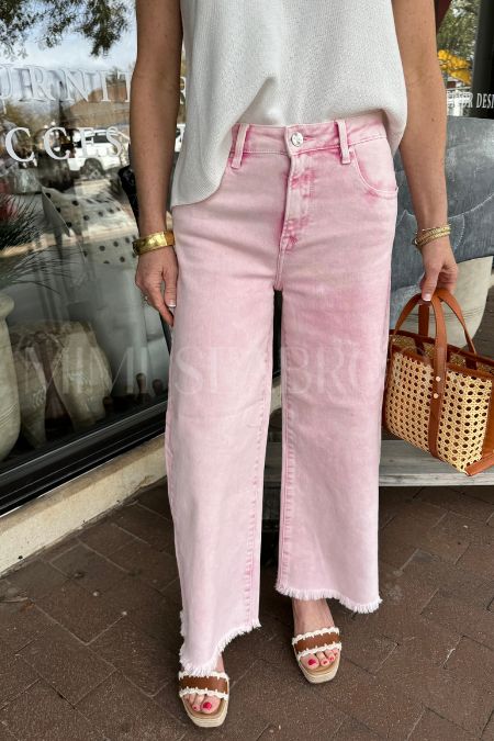 Baldwin wide leg jeans, acid pink
