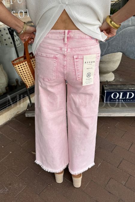 Baldwin wide leg jeans, acid pink