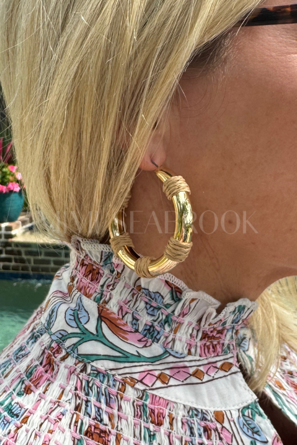Barlow Hoop Earrings, brown