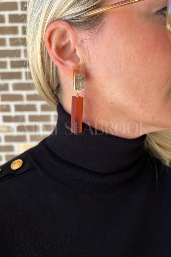 Calista earrings, brown
