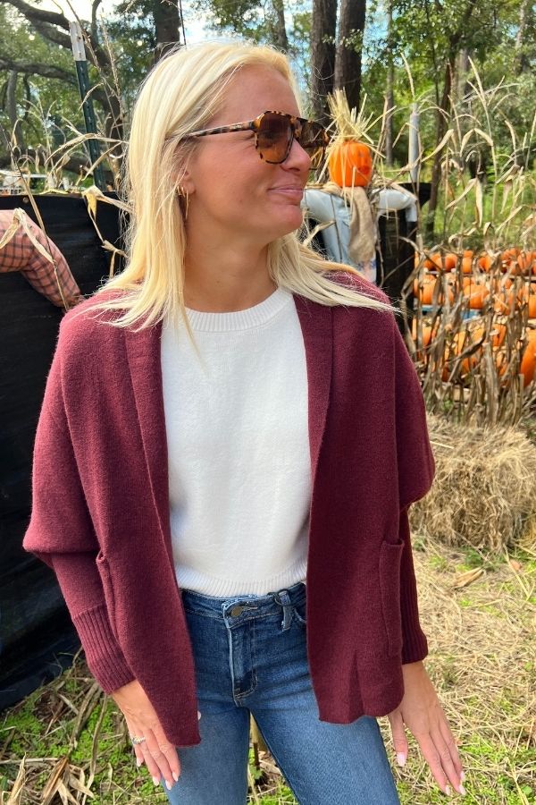 Carlton sweater, burgundy