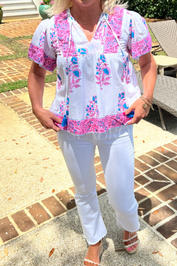 Catalina Blouse, Radiant Orchid by Victoria Dunn