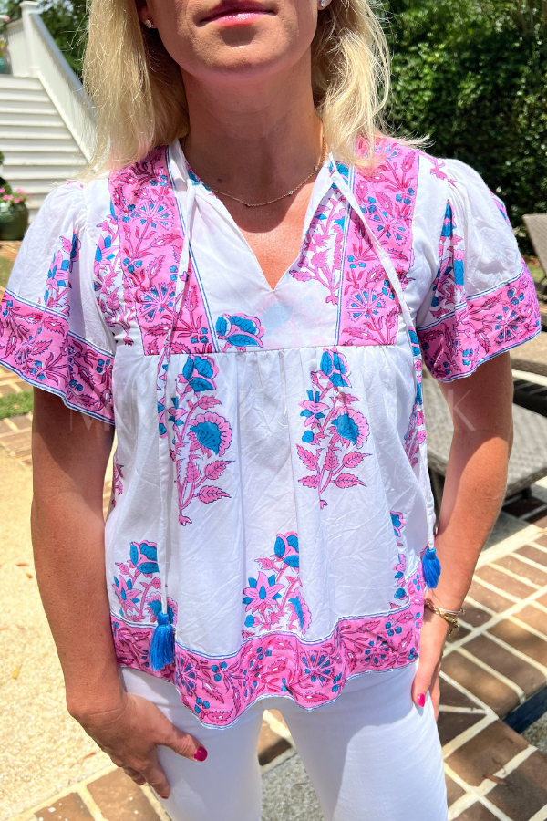 Catalina Blouse, Radiant Orchid by Victoria Dunn