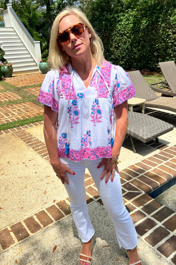 Catalina Blouse, Radiant Orchid by Victoria Dunn