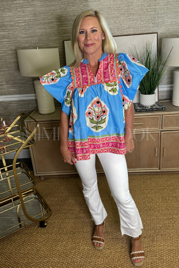 Chipley top, blue