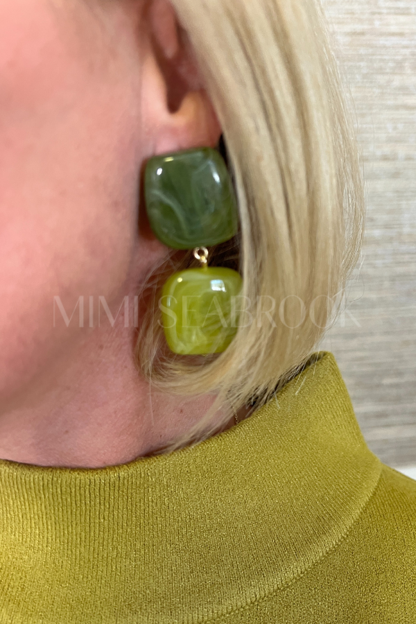 Grosse earrings, olive
