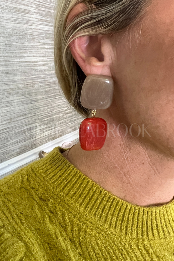 Grosse earrings, red