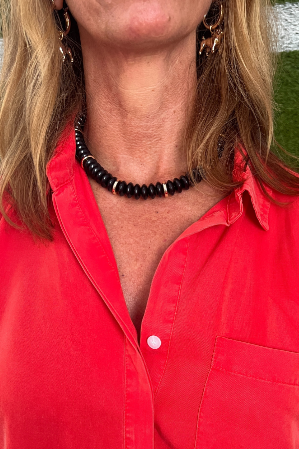 Haddox necklace, black