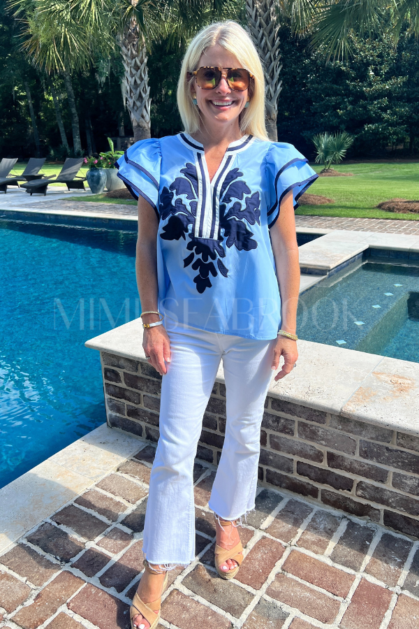 Hudgins top, blue