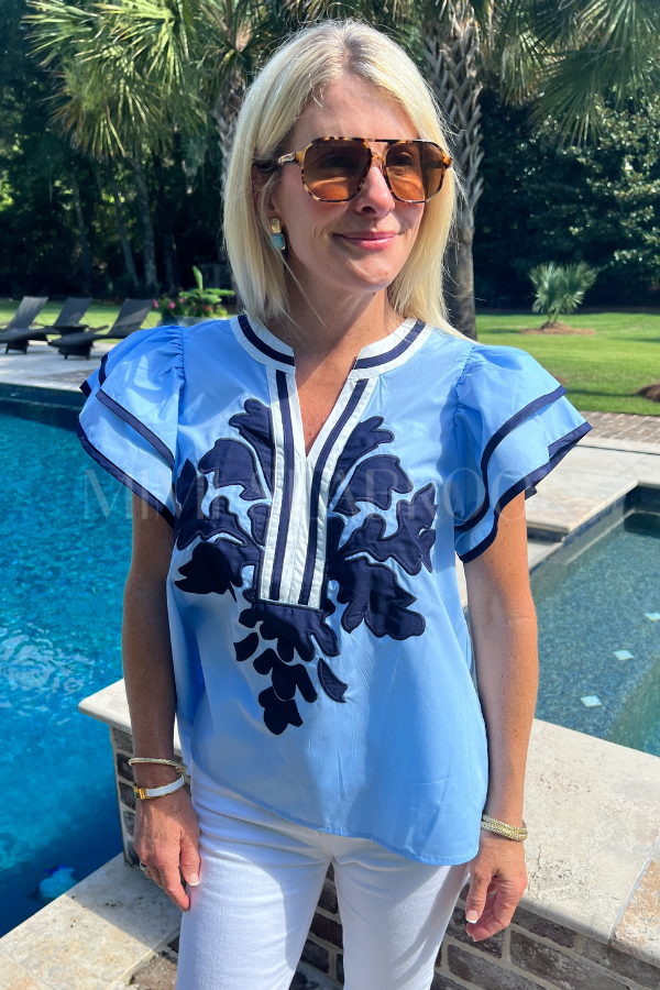 Hudgins top, blue