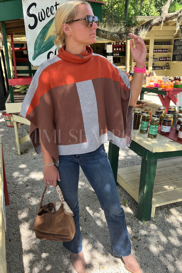 Jayne sweater cape, heather grey