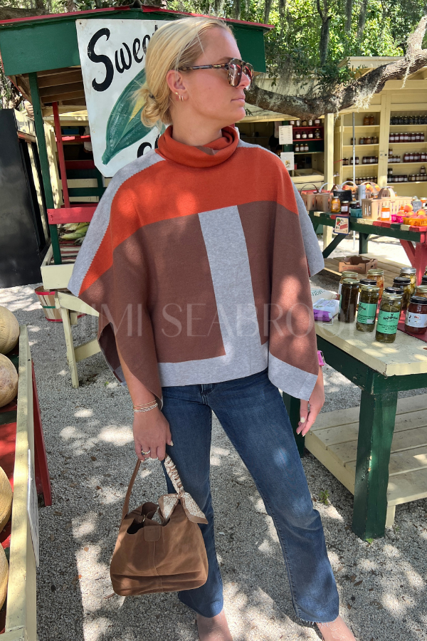 Jayne sweater cape, heather grey