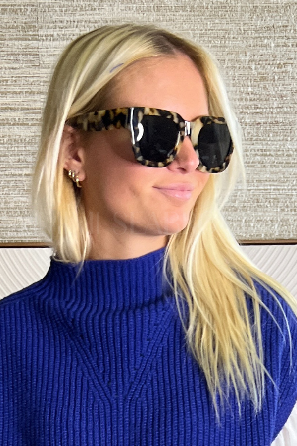 Jolene Sunglasses, snow tort/smoke by I-SEA – Mimi Seabrook display picture 1