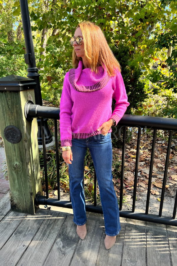 Kerley sweater, fuchsia brown