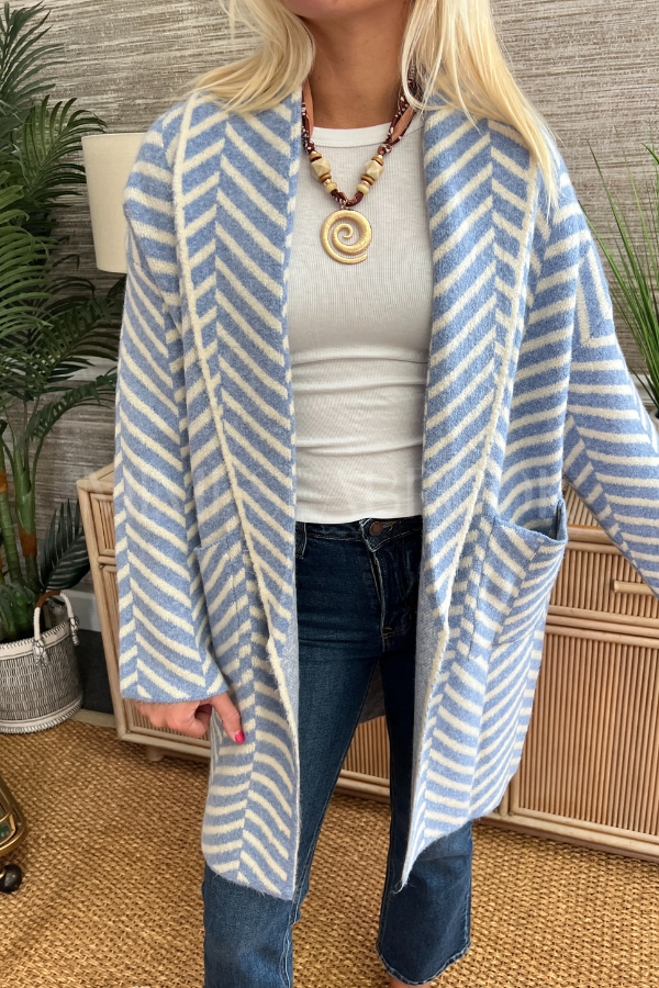 Kerry cardigan sweater, blue