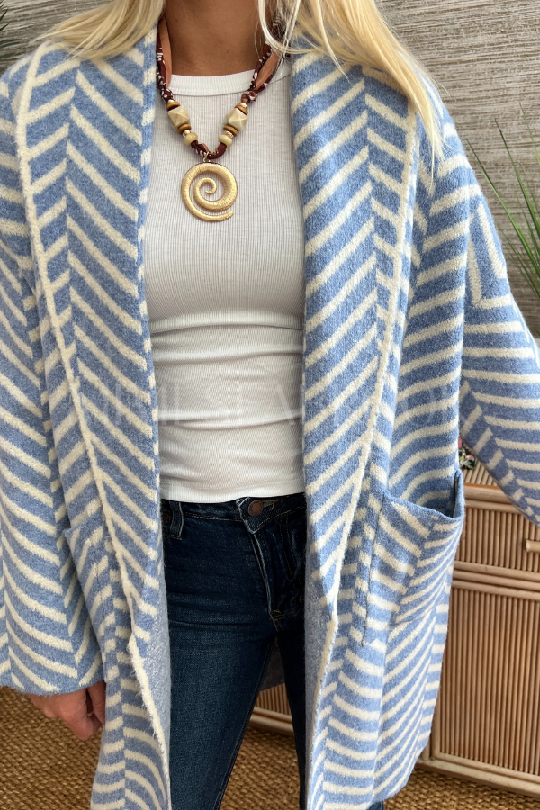 Kerry cardigan sweater, blue