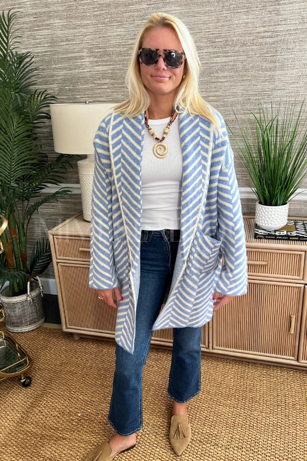 Kerry cardigan sweater, blue