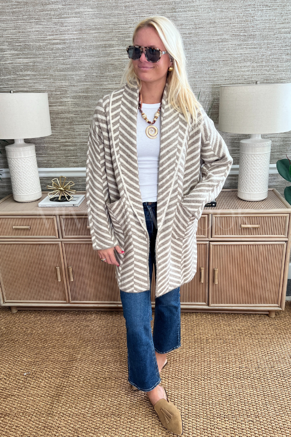 Kerry cardigan sweater, taupe