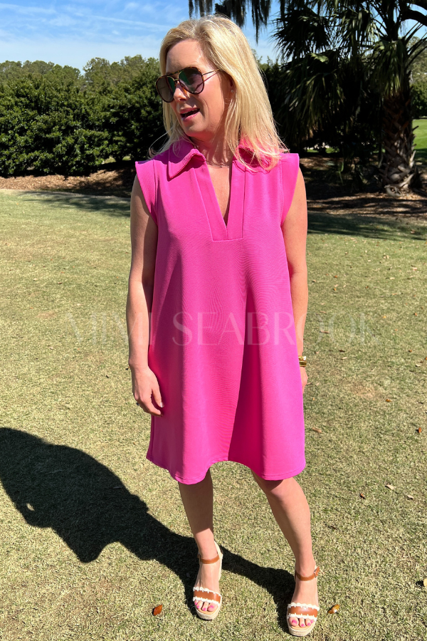 Lindsay dress, hot pink