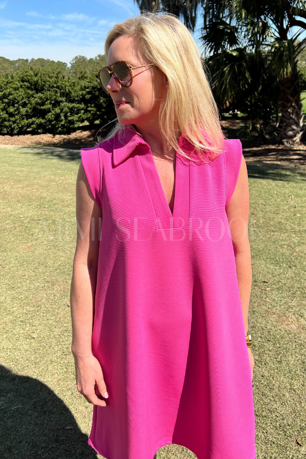 Lindsay dress, hot pink