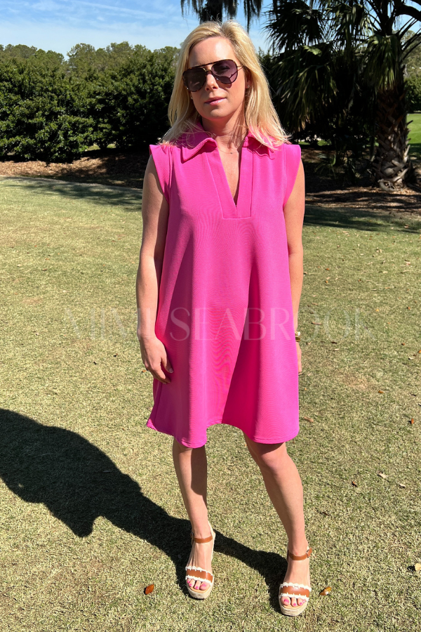 Lindsay dress, hot pink
