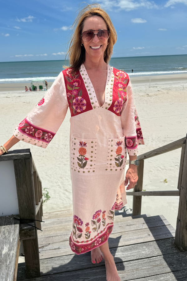 Nature Embroidered Cream Maxi Dress by Farm Rio Nature Embroidered Cream Maxi Dress by Farm Rio