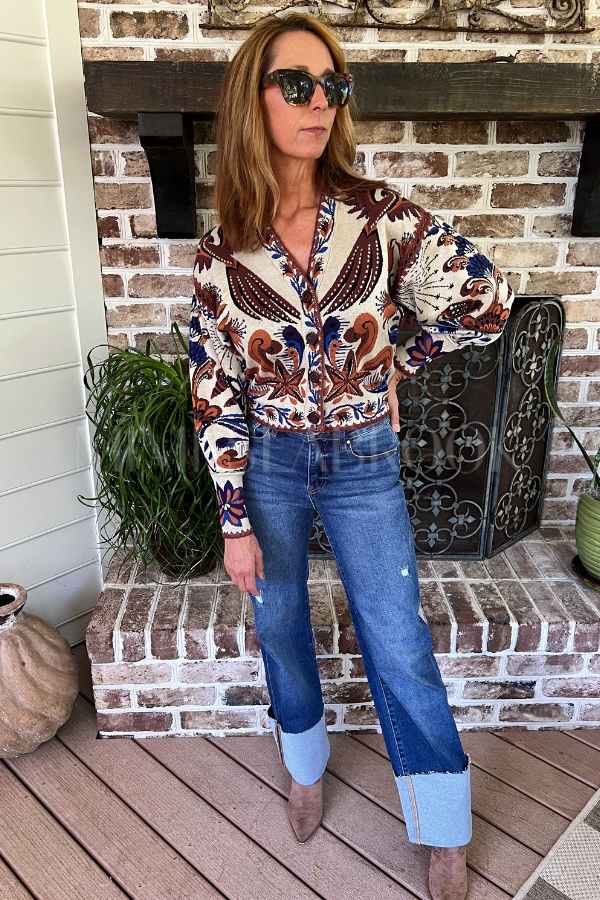 Nature Land Sand Knit Cardigan by Farm Rio