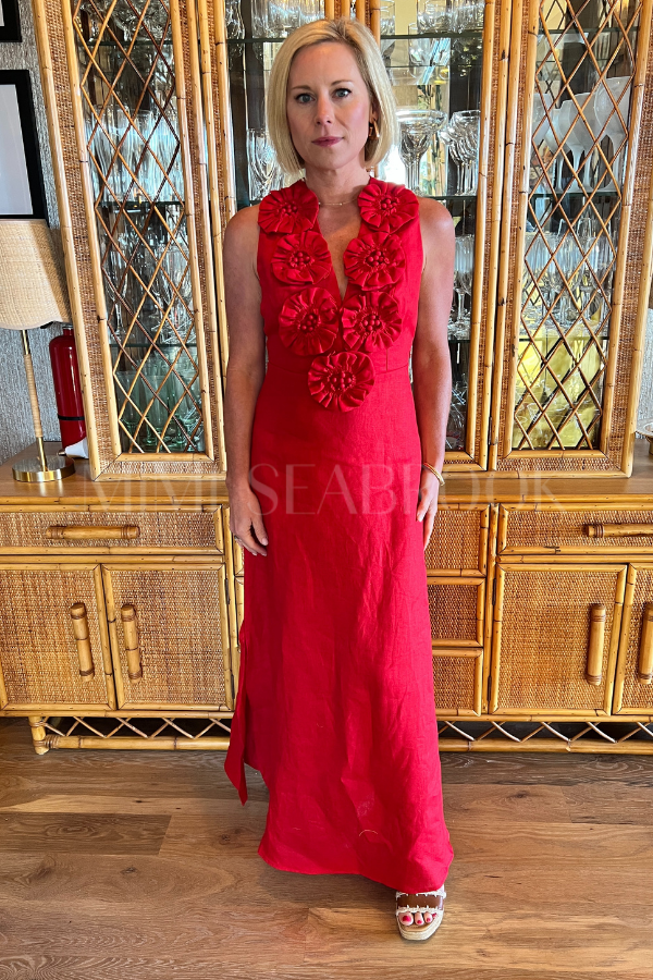 red farm rio dress Red Sleeveless Midi Dress by Farm Rio