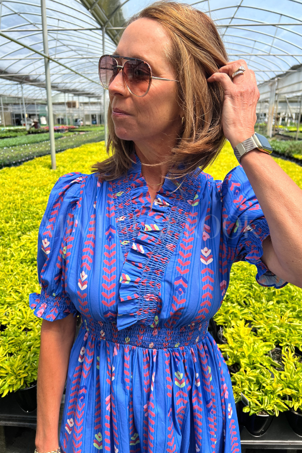 Skyline dress, blue multi