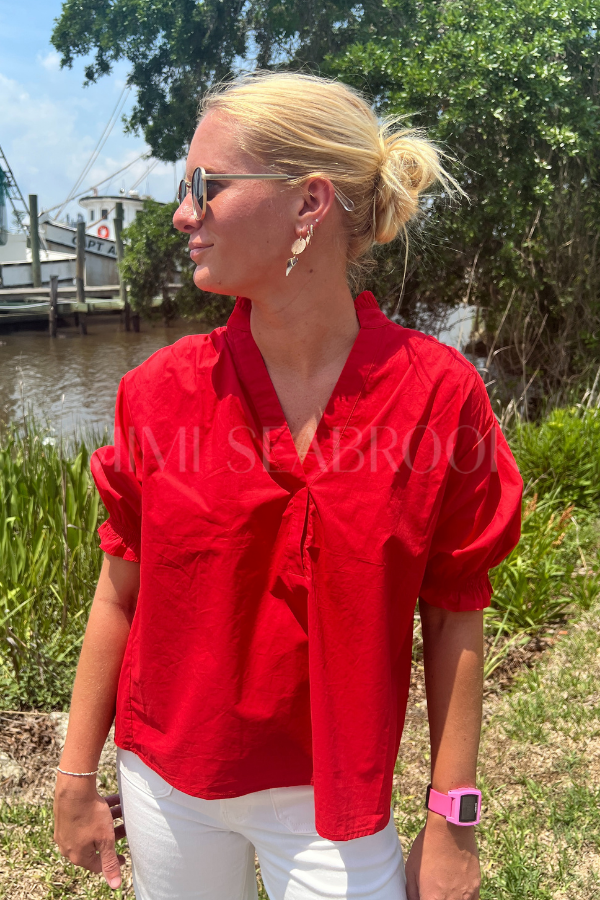 Sonnet top, red