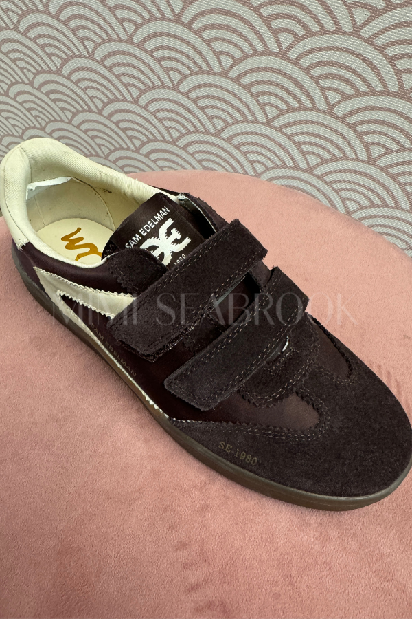 Talia Sneakers, chocolate suede By Sam Edelman