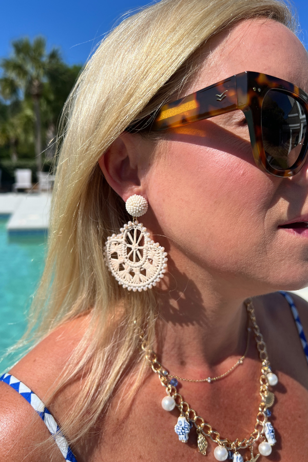 Tobey earrings, ivory