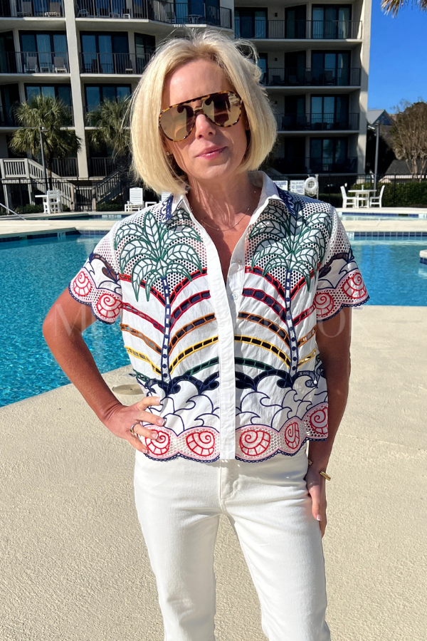 Tropical Graphic Richilieu Shirt by Farm Rio – Mimi Seabrook