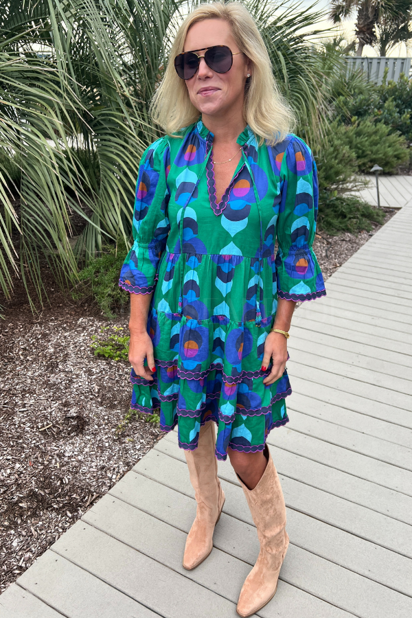 Tucker Dress, Emerald by Briton Court Mimi Seabrook Tucker Dress, Emerald by Briton Court Mimi Seabrook
