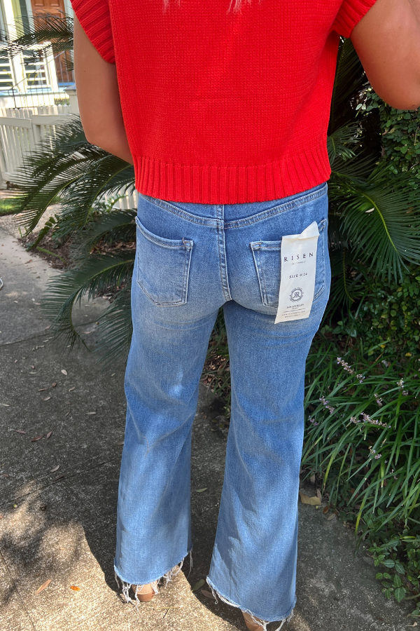 Willow wide leg jeans, medium denim