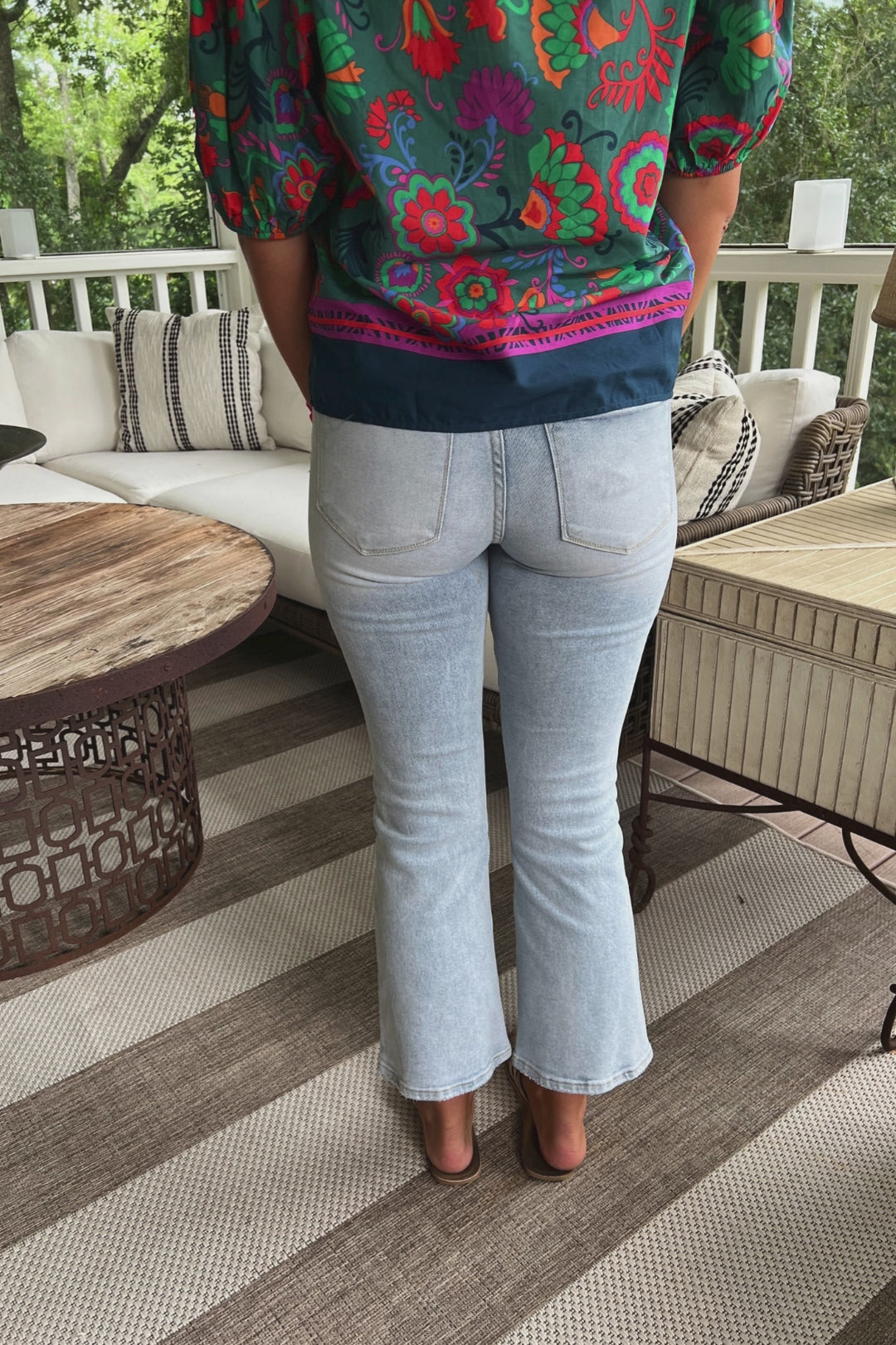Giovanni crop flare jeans