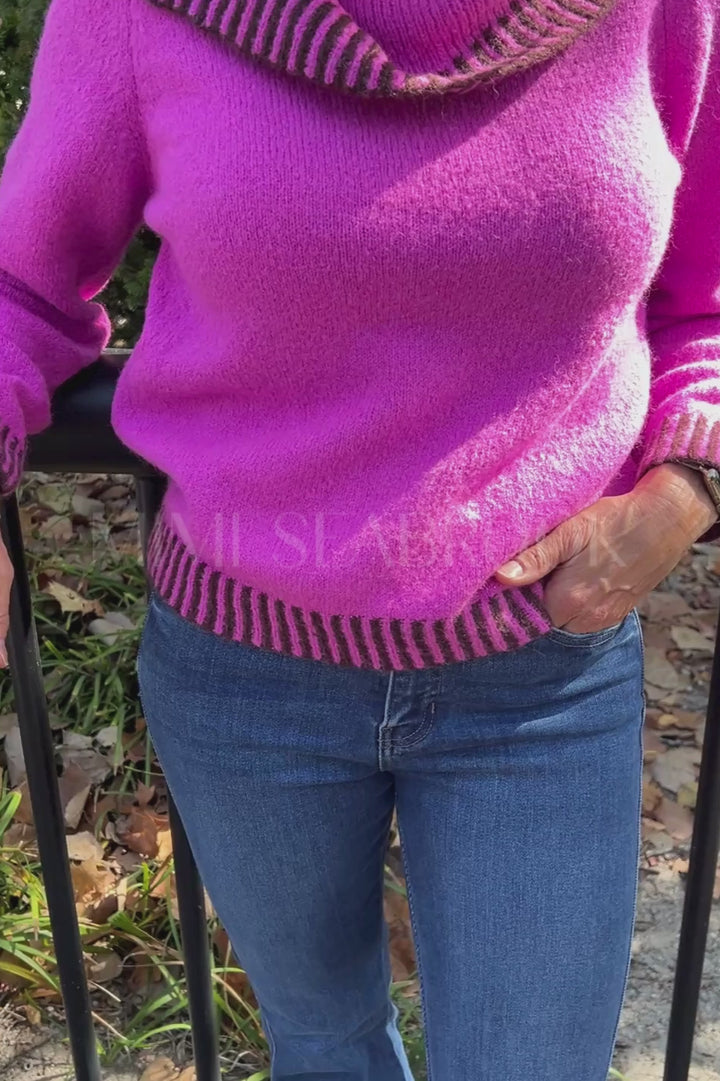 Kerley sweater, fuchsia brown