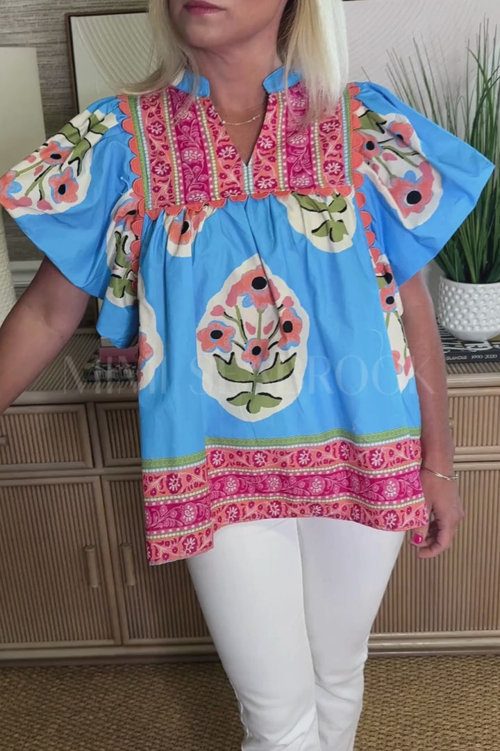 Chipley top, blue