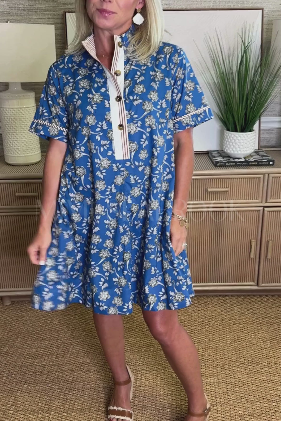 Cadman dress, teal blue