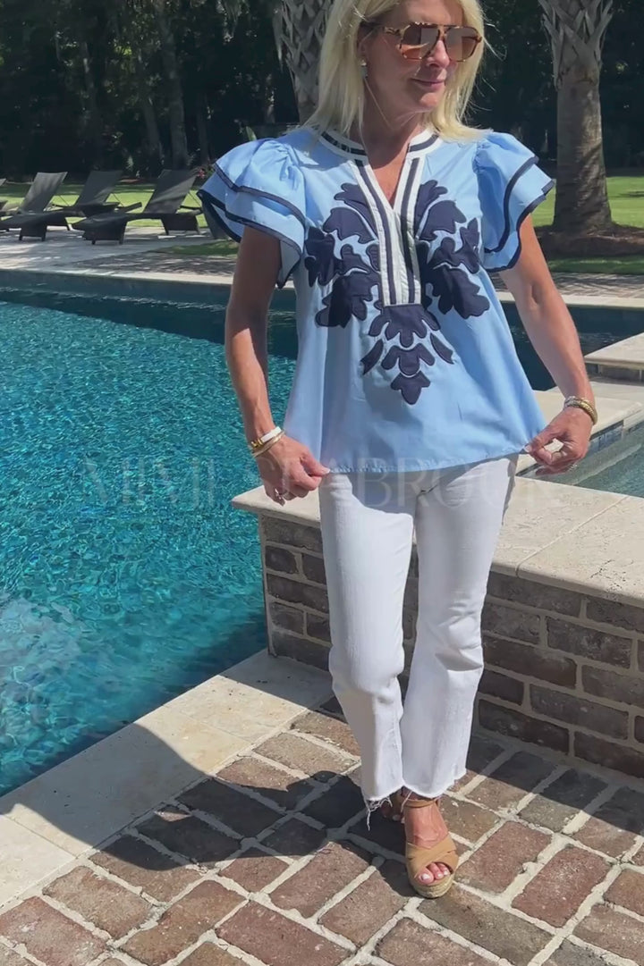 Hudgins top, blue