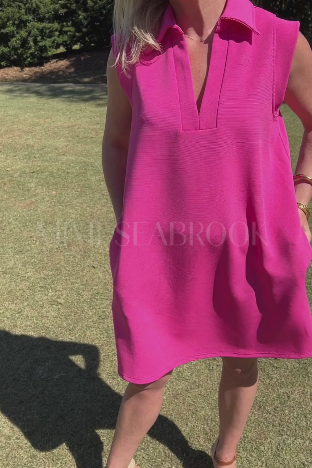 Lindsay dress, hot pink