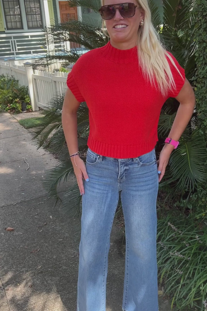 Willow wide leg jeans, medium denim