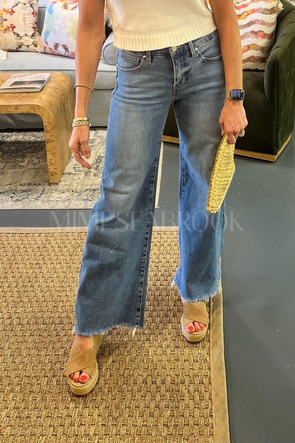 Willow wide leg jeans, medium denim
