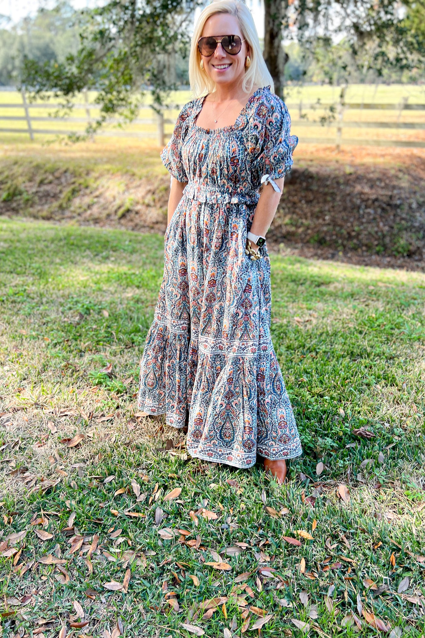 HARRIET PRINTED ANKLE DRESS by Cleobella