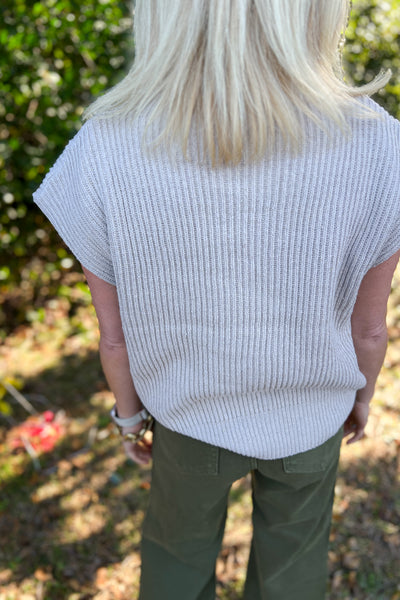 Gaines sweater top, taupe