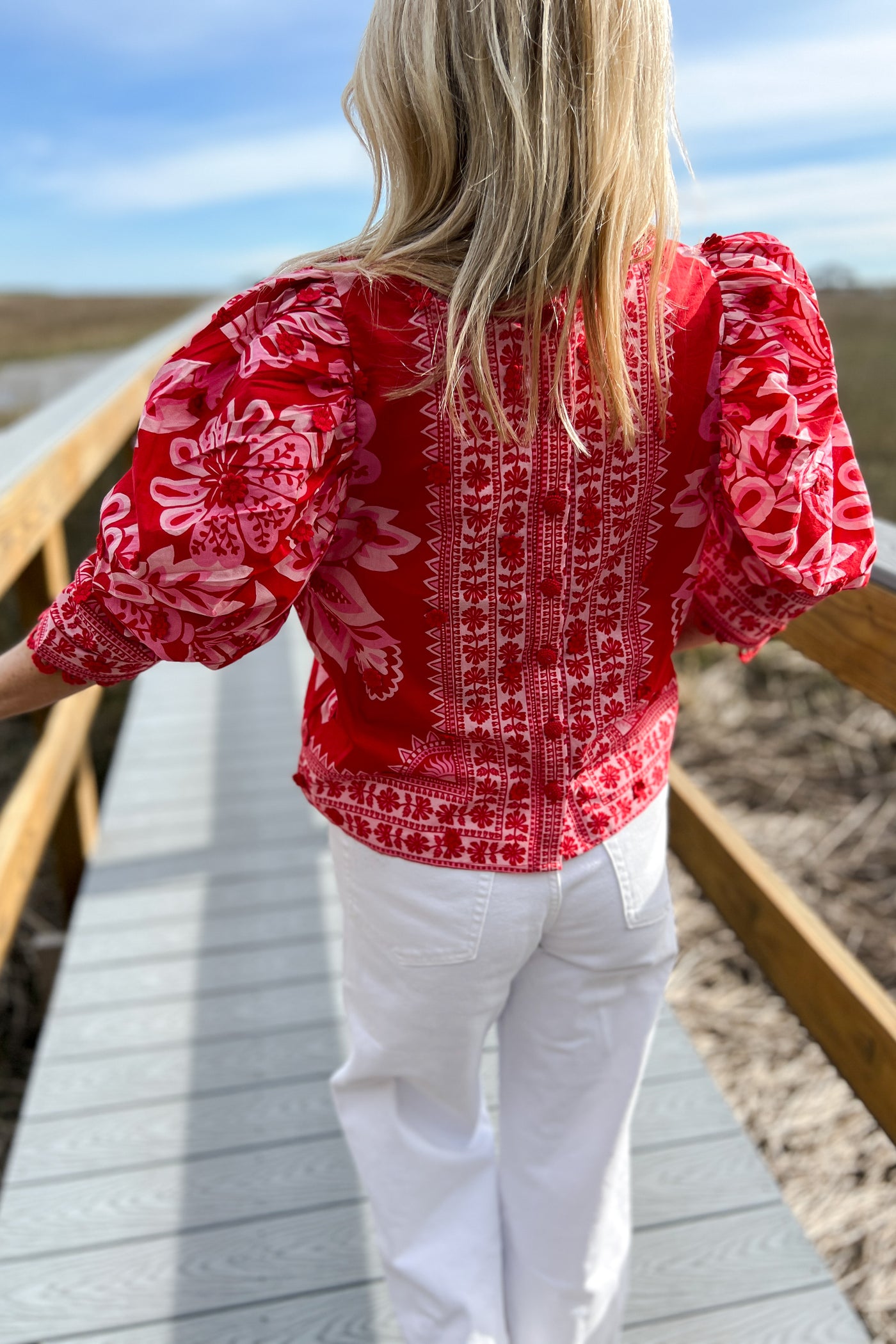 Flora Tapestry Red Blouse by Farm Rio