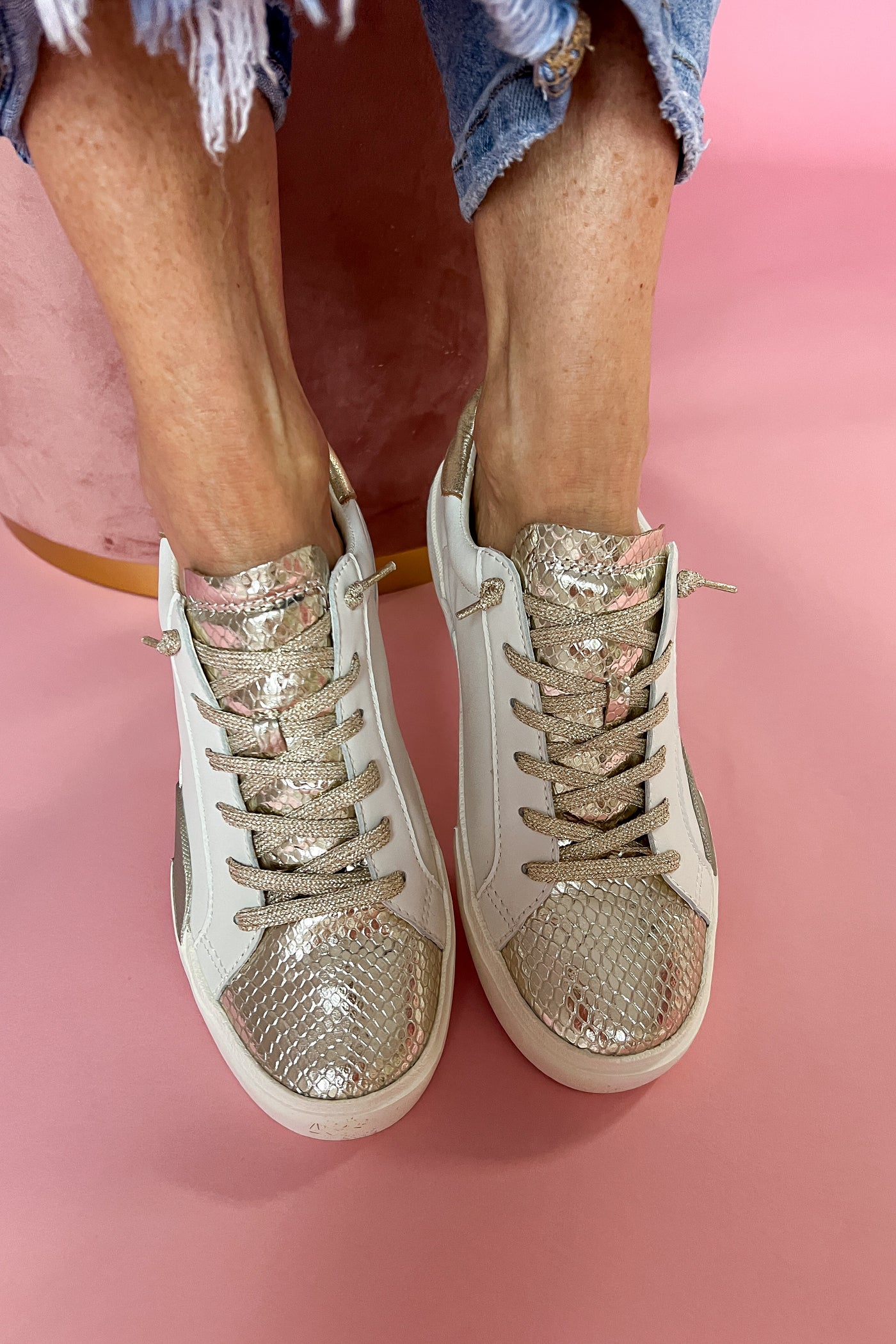 Zina Sneakers, white/gold by Dolce Vita