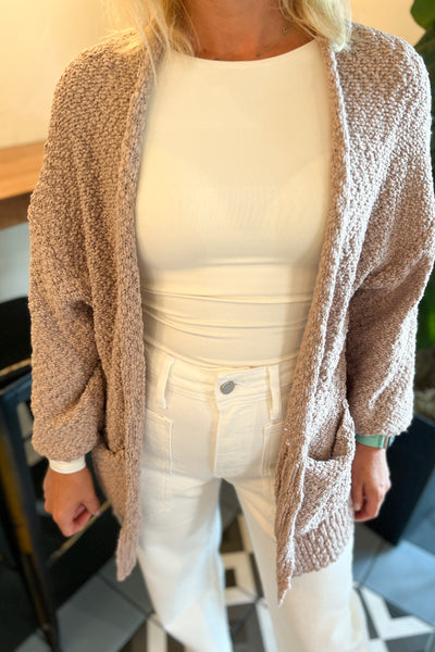 Kennedy cardigan sweater, light mocha